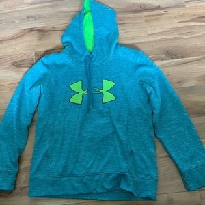 Blue and neon green under armor hoodie